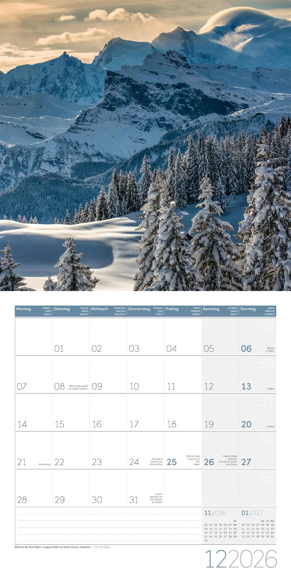 Bild: 9783838446141 | Alpen Kalender 2026 - 30x30 | Ackermann Kunstverlag GmbH | Kalender