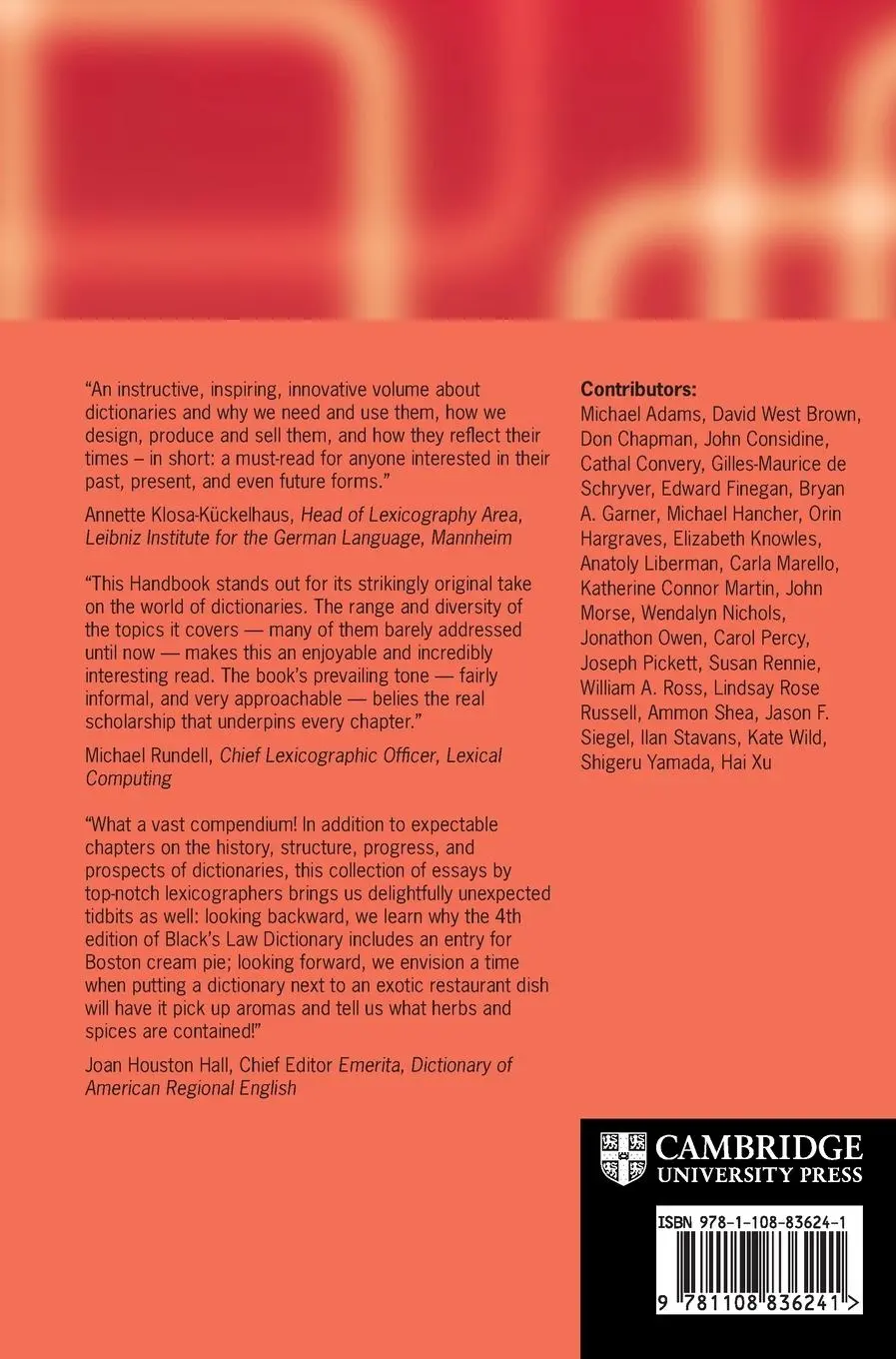 Rückseite: 9781108836241 | The Cambridge Handbook of the Dictionary | Edward Finegan (u. a.)