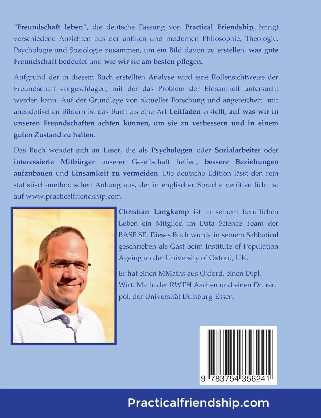 Rückseite: 9783754356241 | Freundschaft Leben | Practical Friendship | Christian Langkamp | Buch