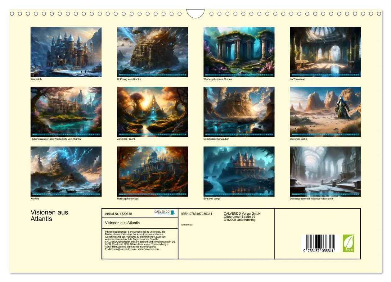 Bild: 9783457036341 | Visionen aus Atlantis (Wandkalender 2025 DIN A3 quer), CALVENDO...