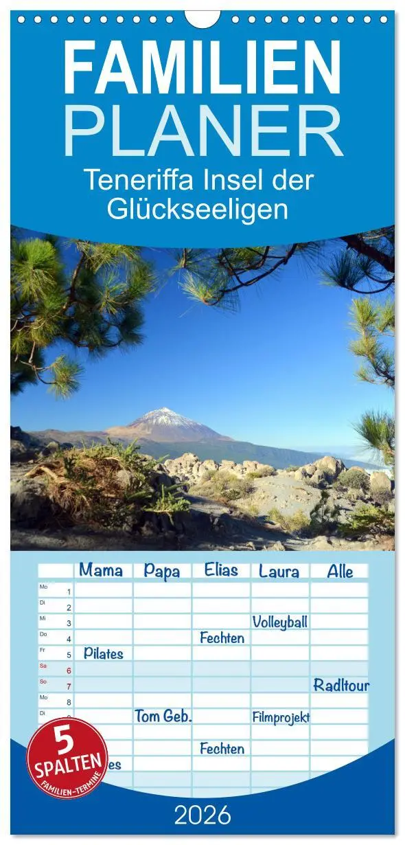 Cover: 9783516506341 | Familienplaner 2026 - Teneriffa Insel der Glückseeligen mit 5...