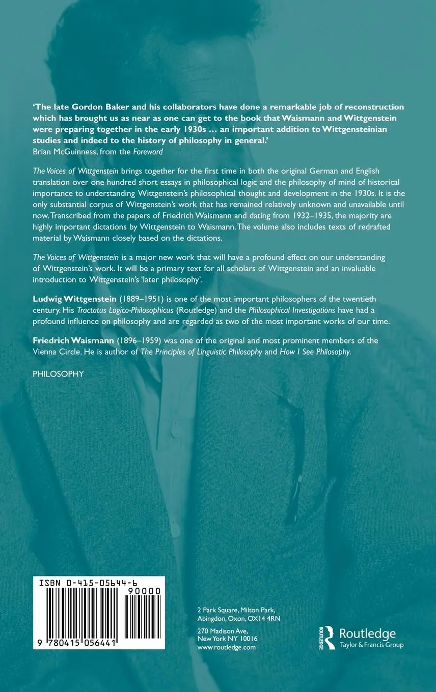 Rückseite: 9780415056441 | The Voices of Wittgenstein | The Vienna Circle | Friedrich Waismann