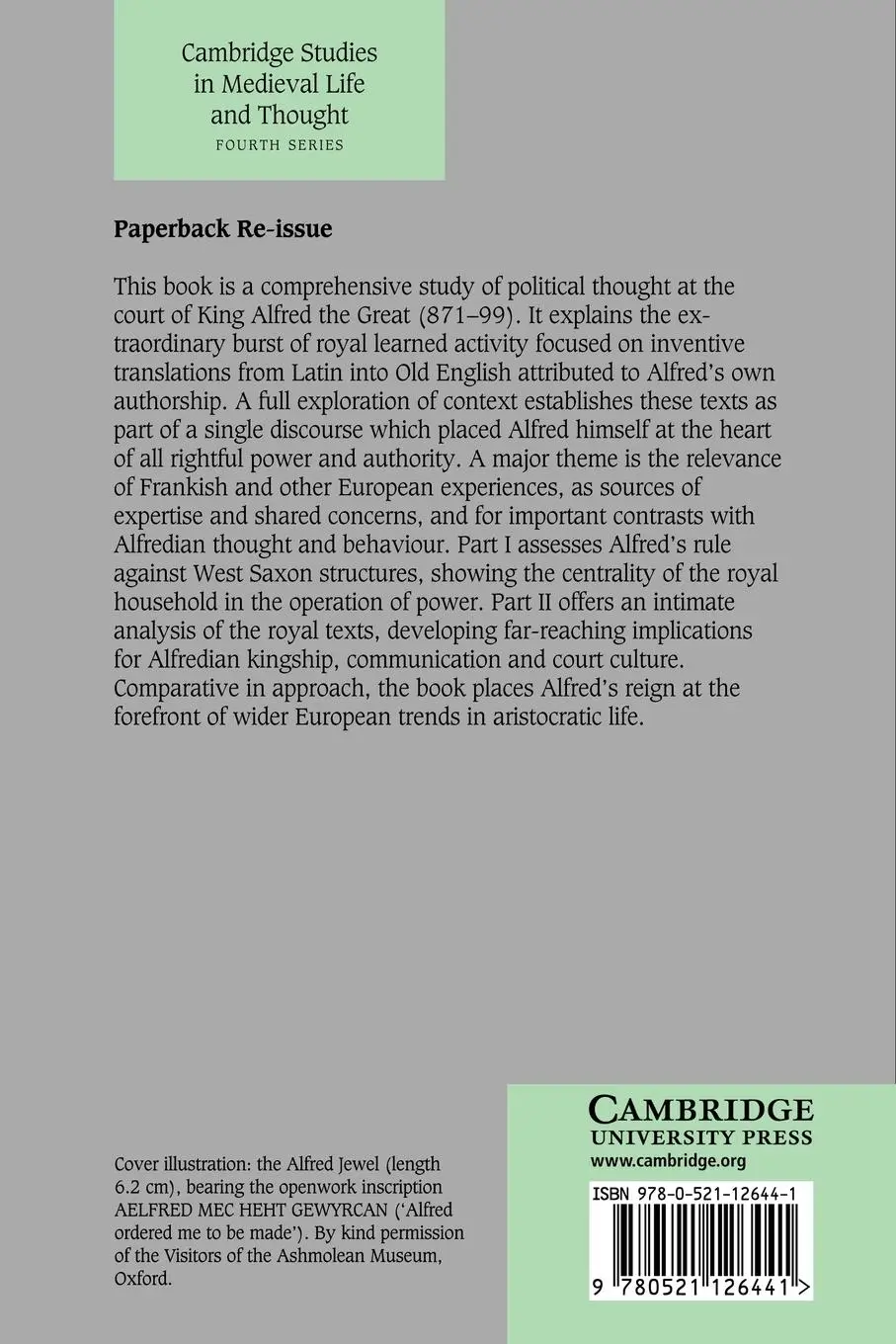 Rückseite: 9780521126441 | The Political Thought of King Alfred the Great | David Pratt (u. a.)