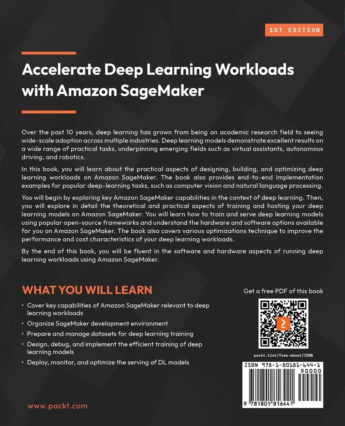 Rückseite: 9781801816441 | Accelerate Deep Learning Workloads with Amazon SageMaker | Dabravolski
