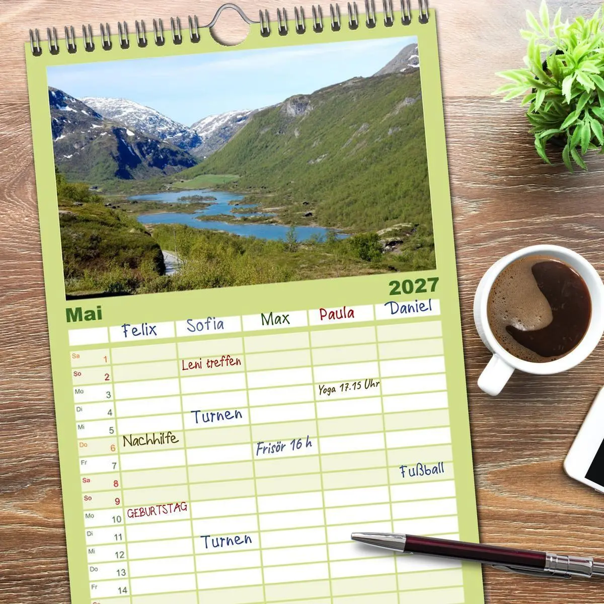 Bild: 9783594336441 | Familienplaner 2027 - SKANDINAVIEN mit 5 Spalten (Wandkalender, 21...