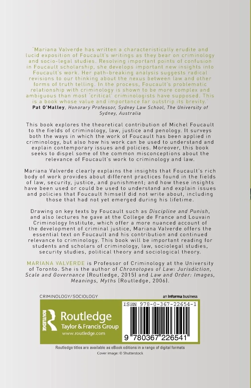 Rückseite: 9780367226541 | Michel Foucault | Mariana Valverde | Taschenbuch | Englisch | 2019