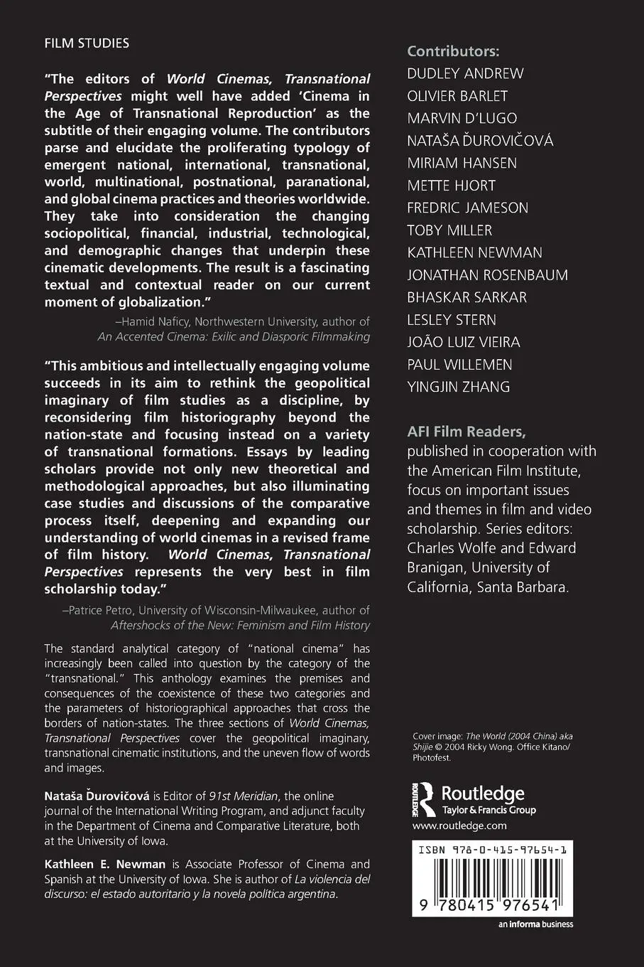 Rückseite: 9780415976541 | World Cinemas, Transnational Perspectives | Nata¿a Durovicová (u. a.)