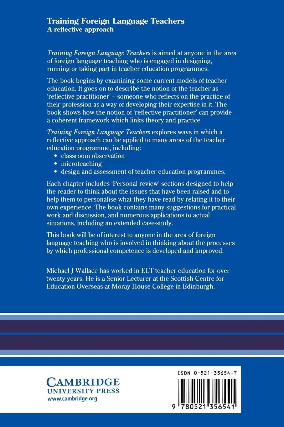 Rückseite: 9780521356541 | Training Foreign Language Teachers | A Reflective Approach | Buch