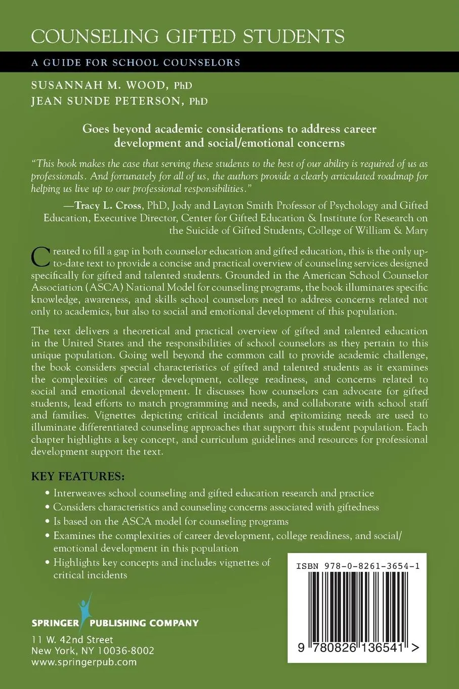 Rückseite: 9780826136541 | Counseling Gifted Students | A Guide for School Counselors | Buch