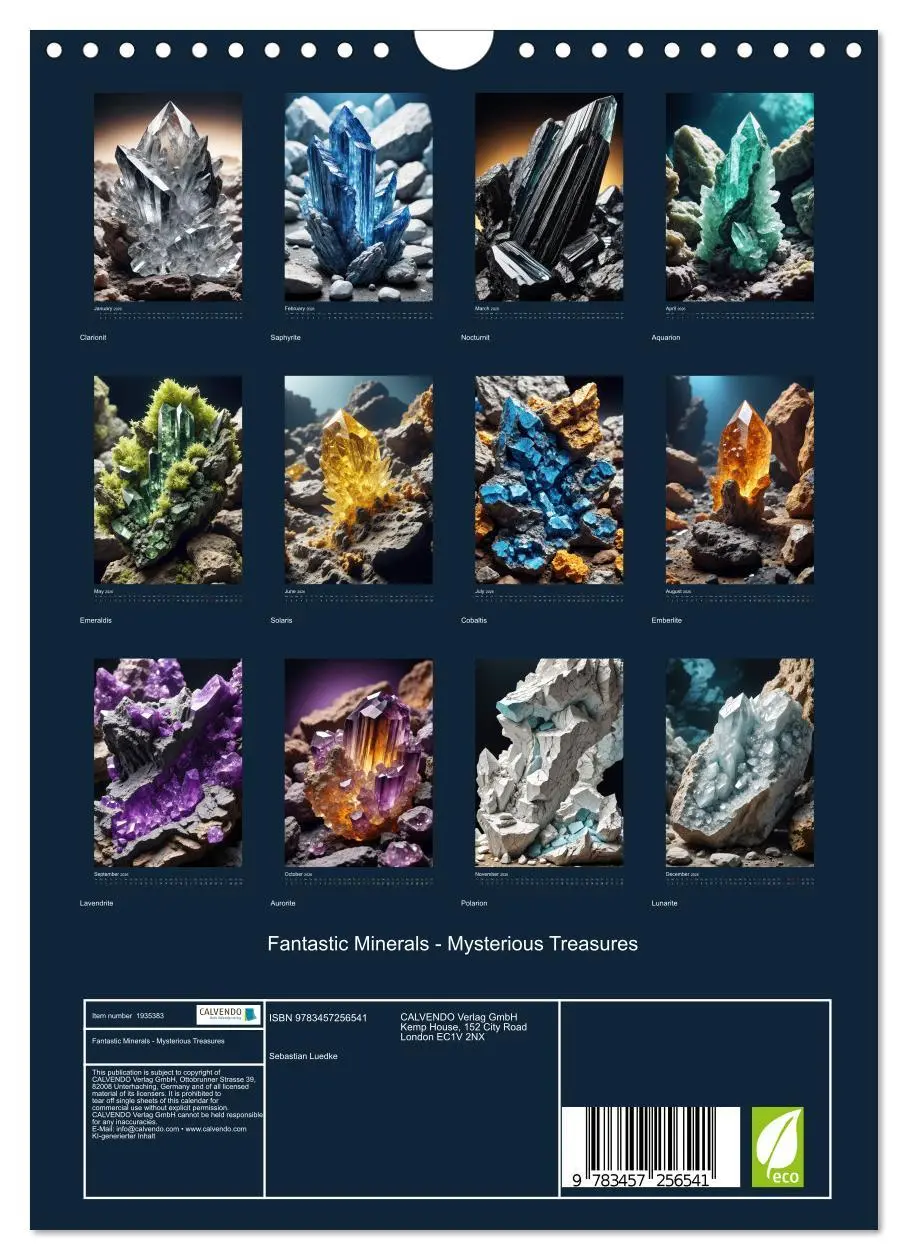 Bild: 9783457256541 | Fantastic Minerals - Mysterious Treasures (Wall Calendar 2026 DIN...
