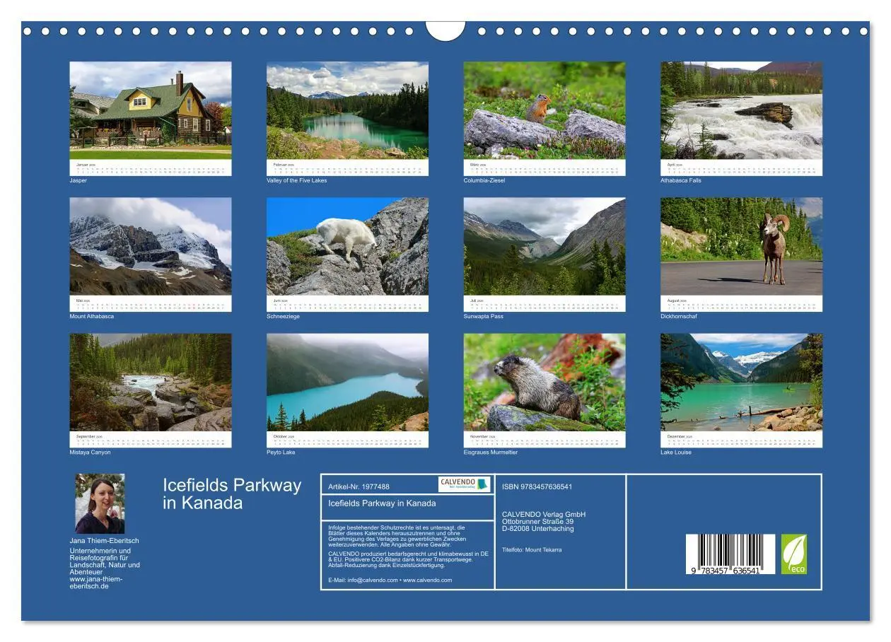 Bild: 9783457636541 | Icefields Parkway in Kanada (Wandkalender 2026 DIN A3 quer),...