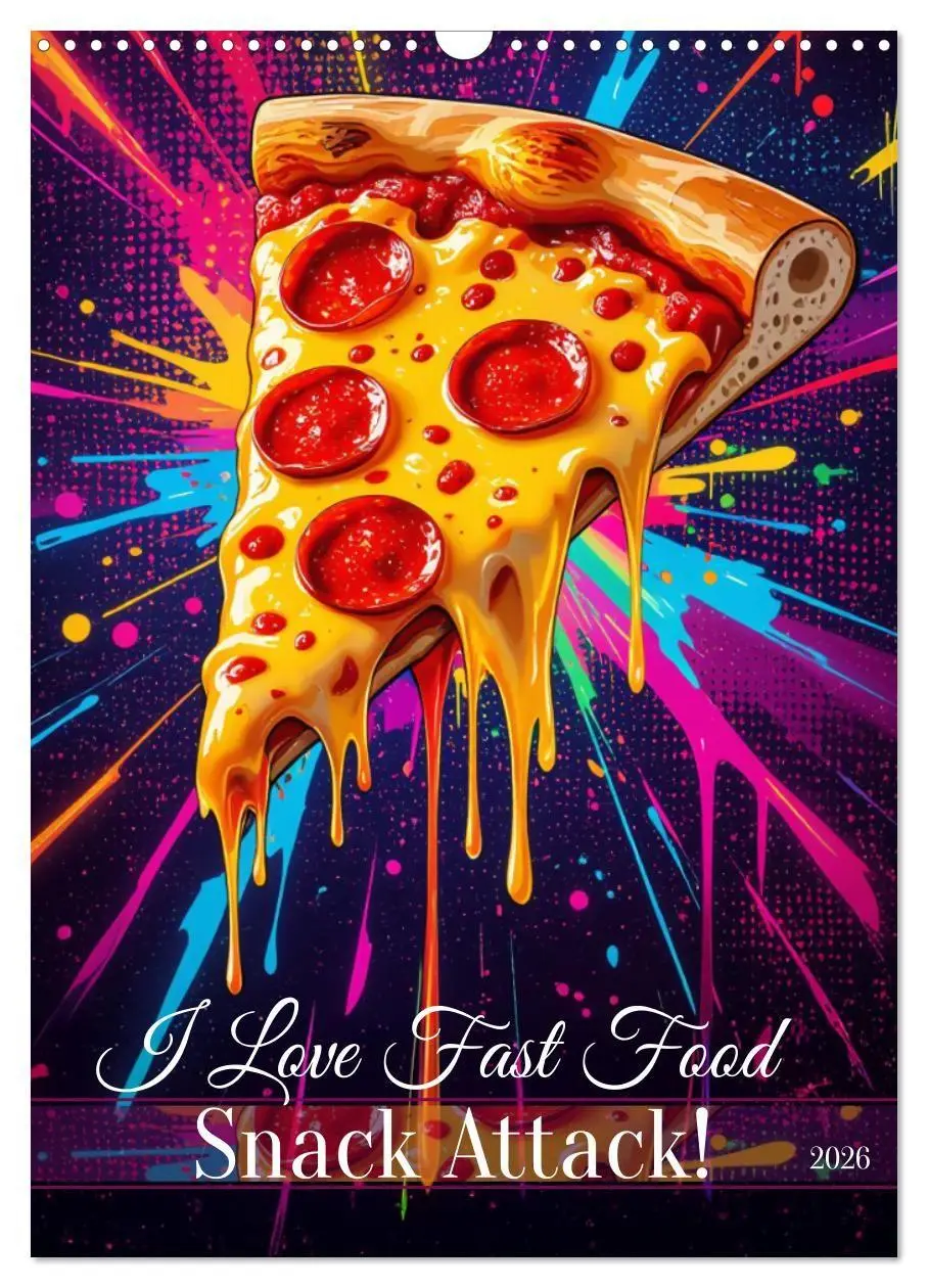 Cover: 9783516726541 | I Love Fast Food - Snack Attack! (Wandkalender 2026 DIN A3 hoch),...