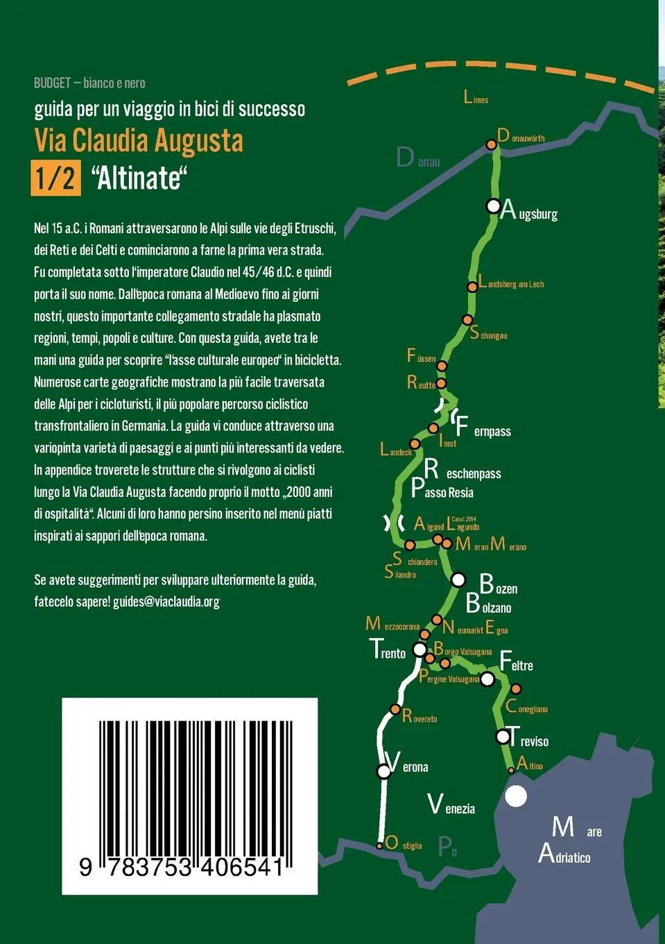 Rückseite: 9783753406541 | Percorso ciclabile Via Claudia Augusta 1/2 "Altinate" BUDGET | Buch