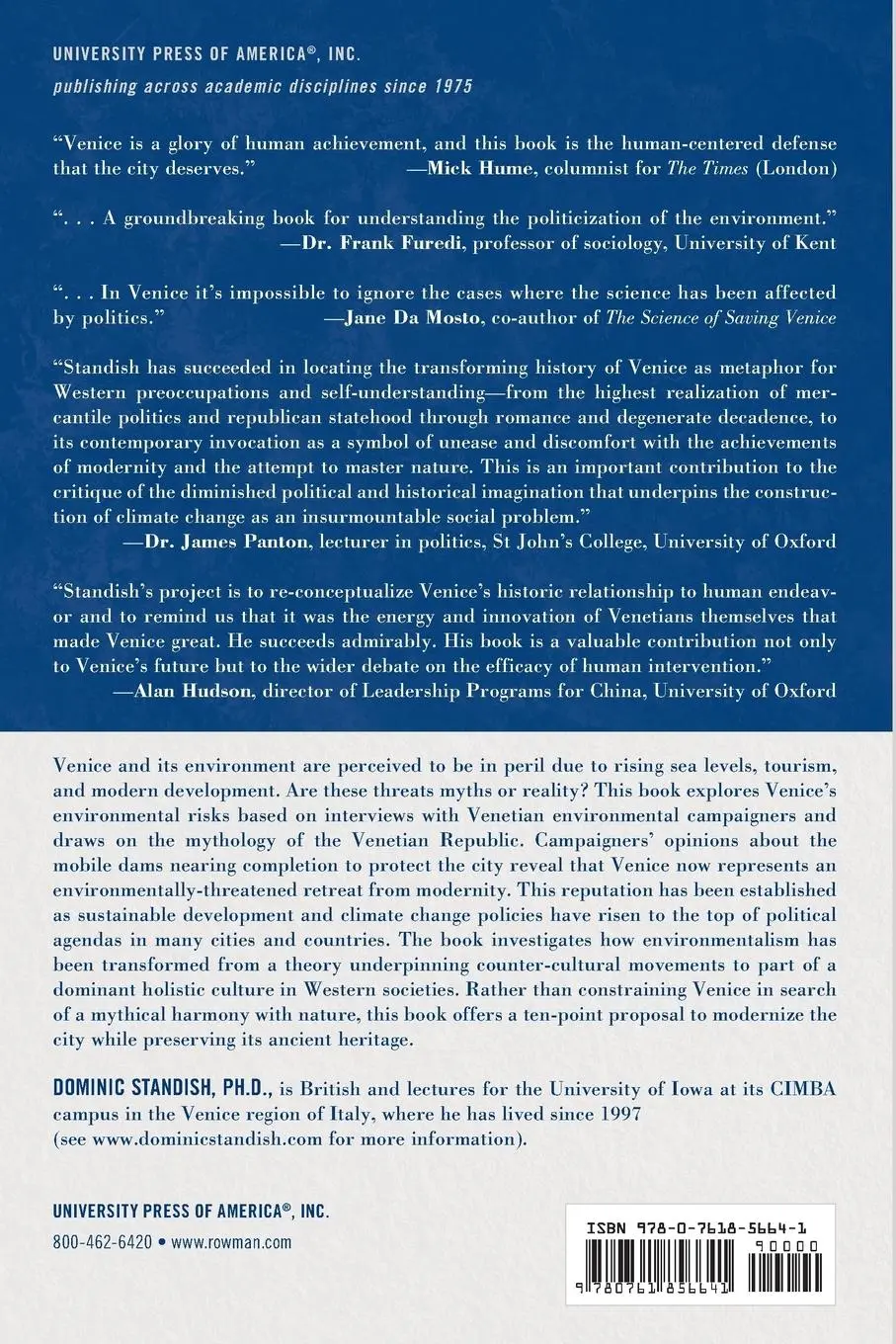 Rückseite: 9780761856641 | Venice in Environmental Peril? | Myth and Reality | Dominic Standish