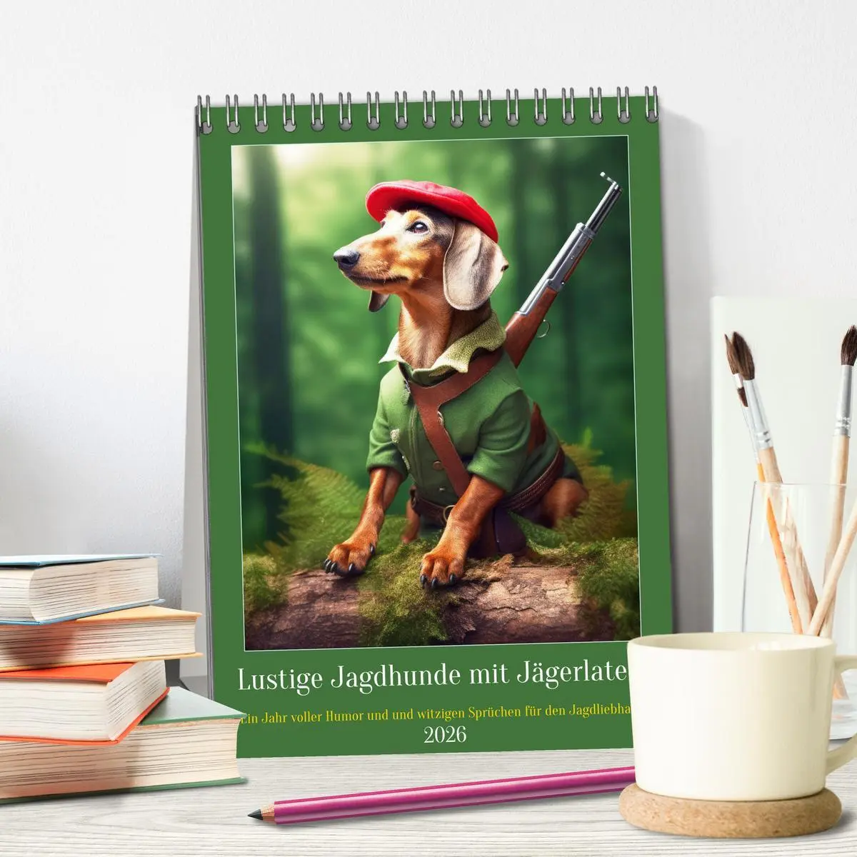 Bild: 9783516266641 | Lustige Jagdhunde mit Jägerlatein (Tischkalender 2026 DIN A5 hoch),...