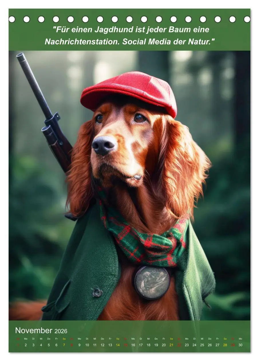 Bild: 9783516266641 | Lustige Jagdhunde mit Jägerlatein (Tischkalender 2026 DIN A5 hoch),...