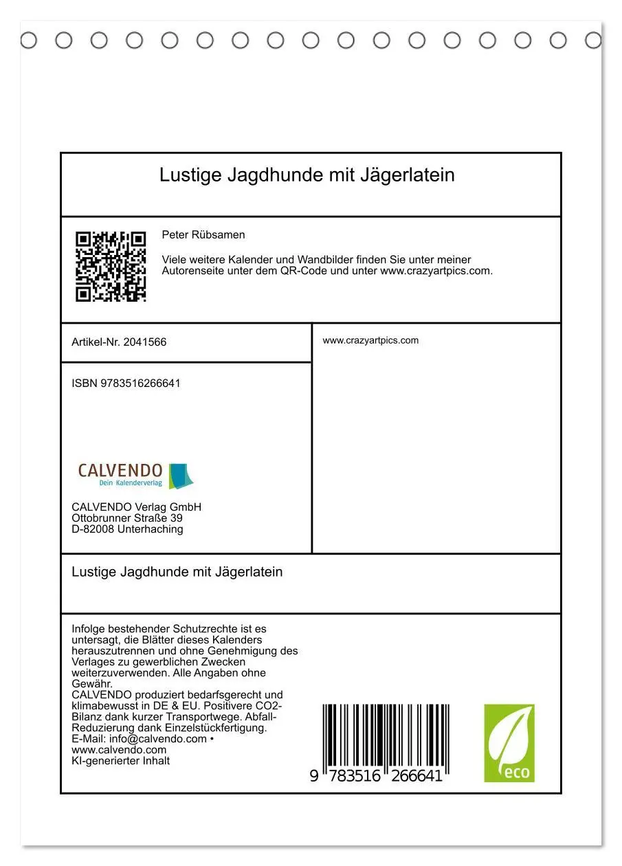 Bild: 9783516266641 | Lustige Jagdhunde mit Jägerlatein (Tischkalender 2026 DIN A5 hoch),...