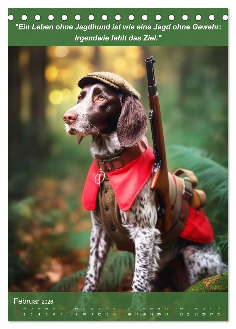 Bild: 9783516266641 | Lustige Jagdhunde mit Jägerlatein (Tischkalender 2026 DIN A5 hoch),...