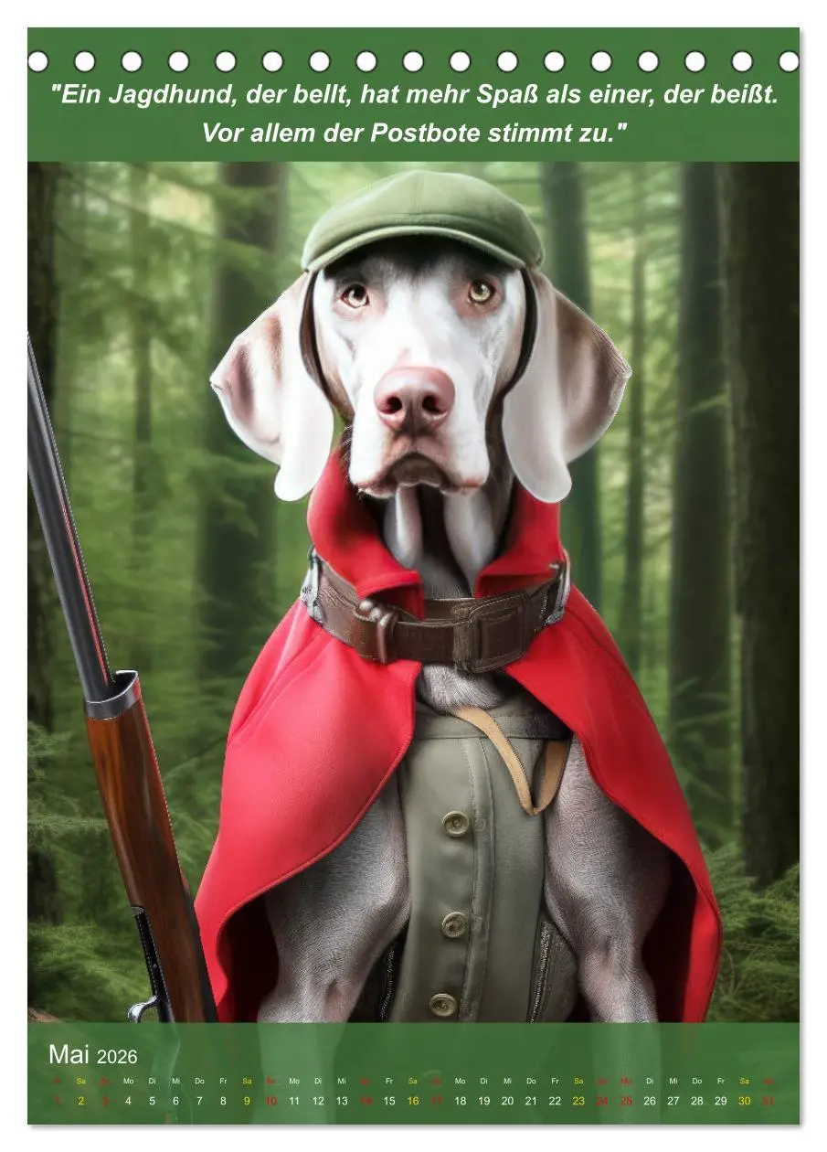 Bild: 9783516266641 | Lustige Jagdhunde mit Jägerlatein (Tischkalender 2026 DIN A5 hoch),...