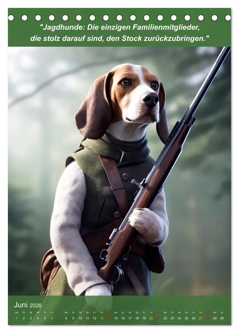 Bild: 9783516266641 | Lustige Jagdhunde mit Jägerlatein (Tischkalender 2026 DIN A5 hoch),...