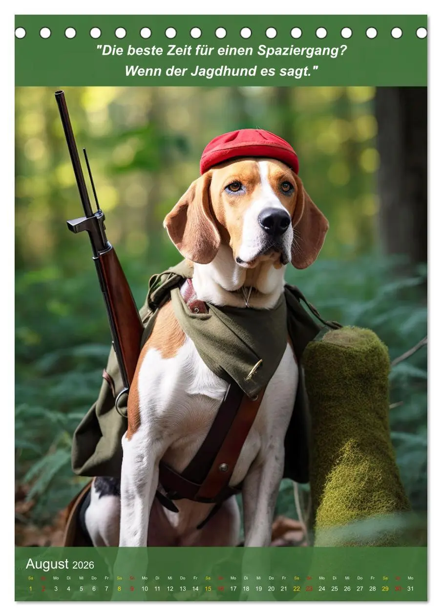 Bild: 9783516266641 | Lustige Jagdhunde mit Jägerlatein (Tischkalender 2026 DIN A5 hoch),...
