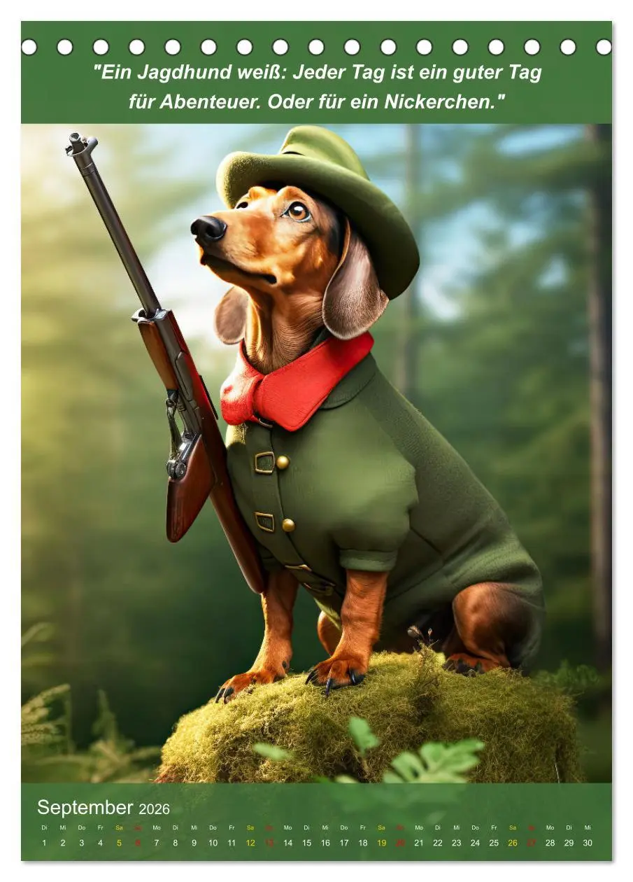 Bild: 9783516266641 | Lustige Jagdhunde mit Jägerlatein (Tischkalender 2026 DIN A5 hoch),...