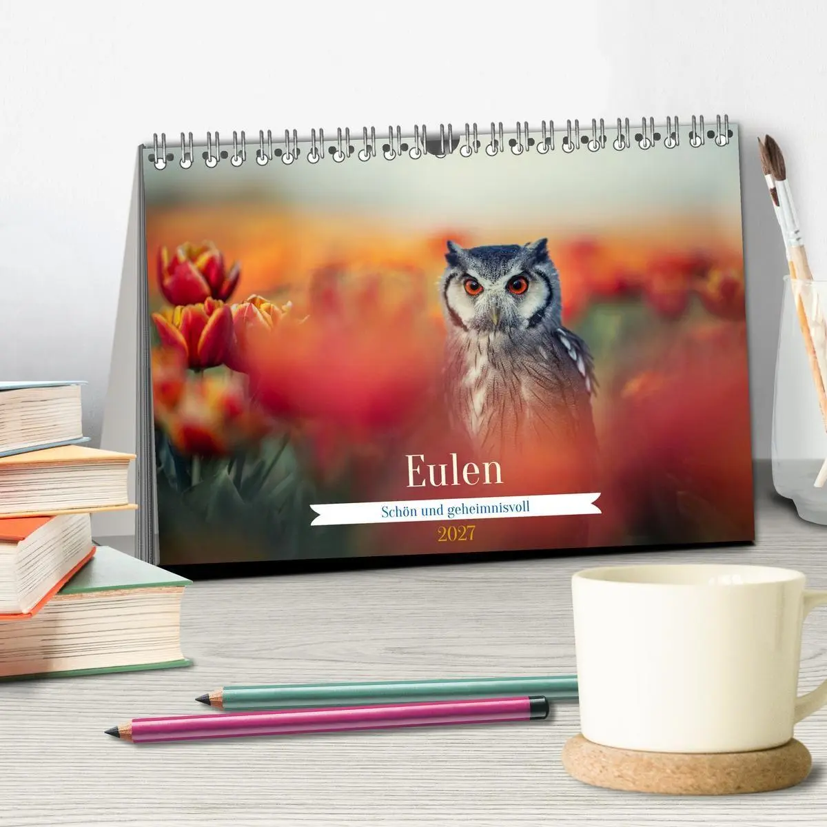 Bild: 9783516956641 | Eulen - schön und geheimnisvoll (Tischkalender 2027 DIN A5 quer),...