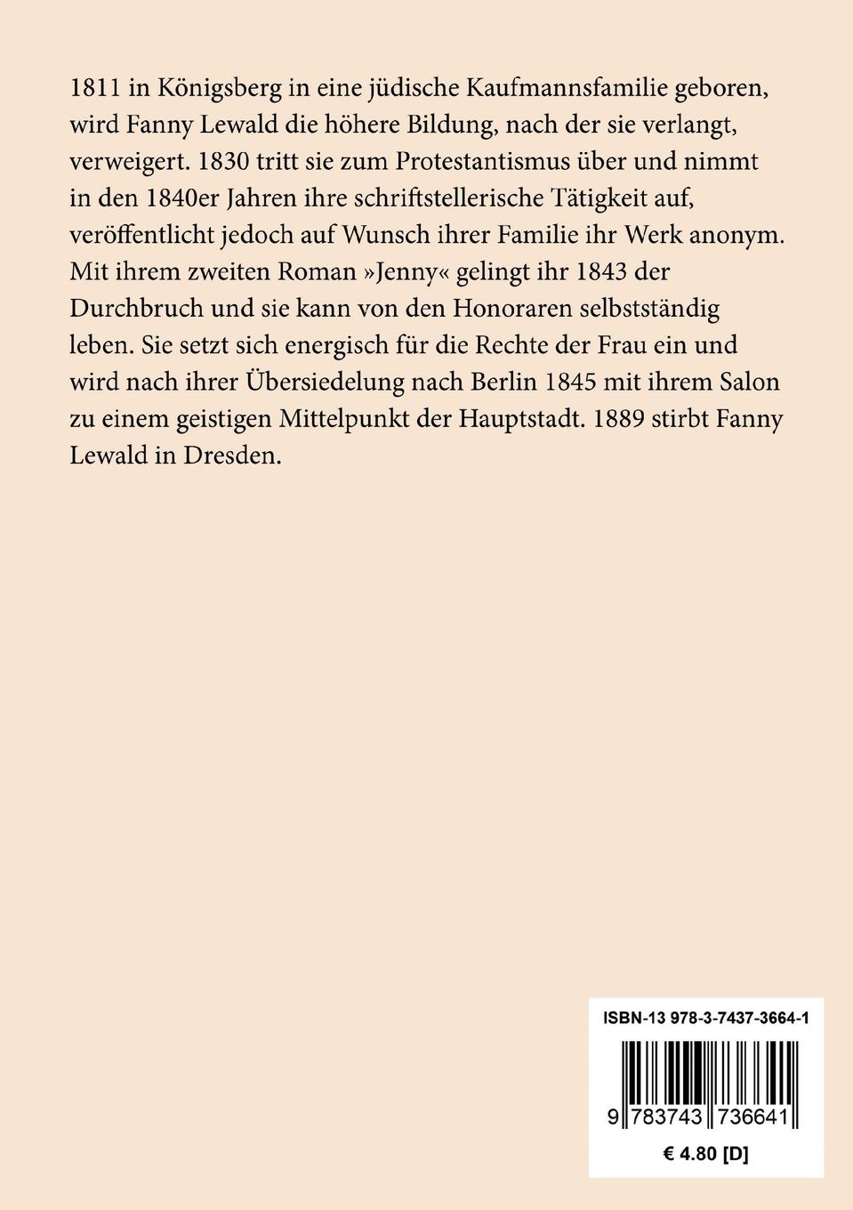 Rückseite: 9783743736641 | Die Tante | Eine Novelle | Fanny Lewald | Taschenbuch | Paperback