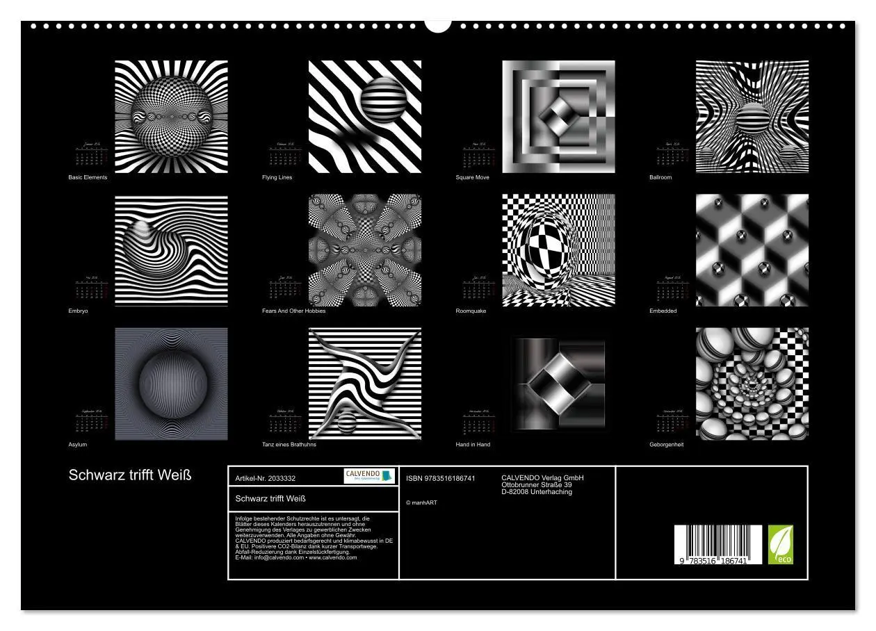 Bild: 9783516186741 | Schwarz trifft Weiß (hochwertiger Premium Wandkalender 2026 DIN A2...