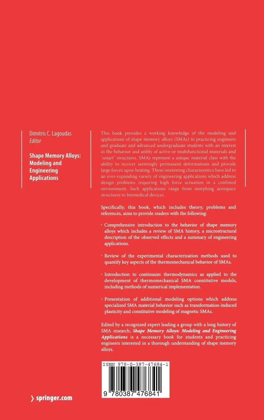 Rückseite: 9780387476841 | Shape Memory Alloys | Modeling and Engineering Applications | Lagoudas
