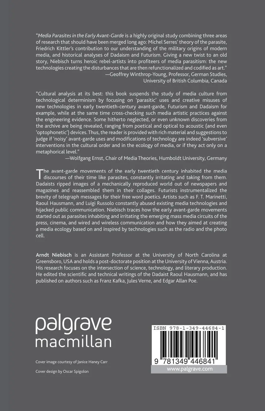 Rückseite: 9781349446841 | Media Parasites in the Early Avant-Garde | A. Niebisch | Taschenbuch