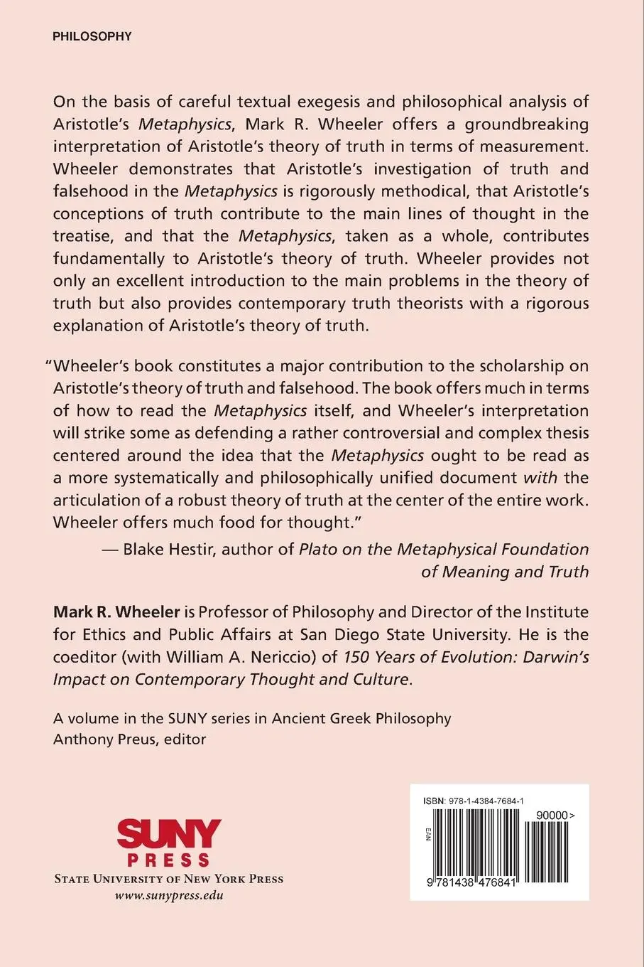 Rückseite: 9781438476841 | Being Measured | Truth and Falsehood in Aristotle's Metaphysics | Buch