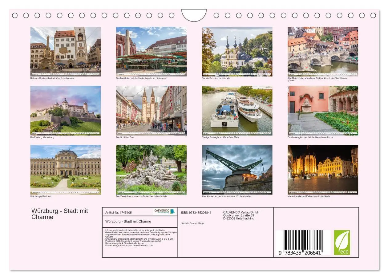 Bild: 9783435206841 | Würzburg - Stadt mit Charme (Wandkalender 2025 DIN A4 quer),...