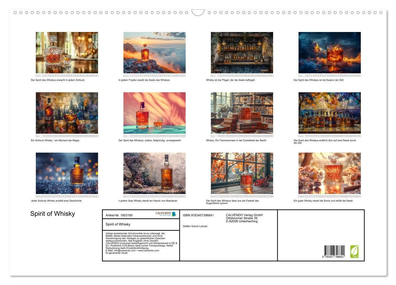 Bild: 9783457396841 | Spirit of Whisky (Wandkalender 2026 DIN A2 quer), CALVENDO...