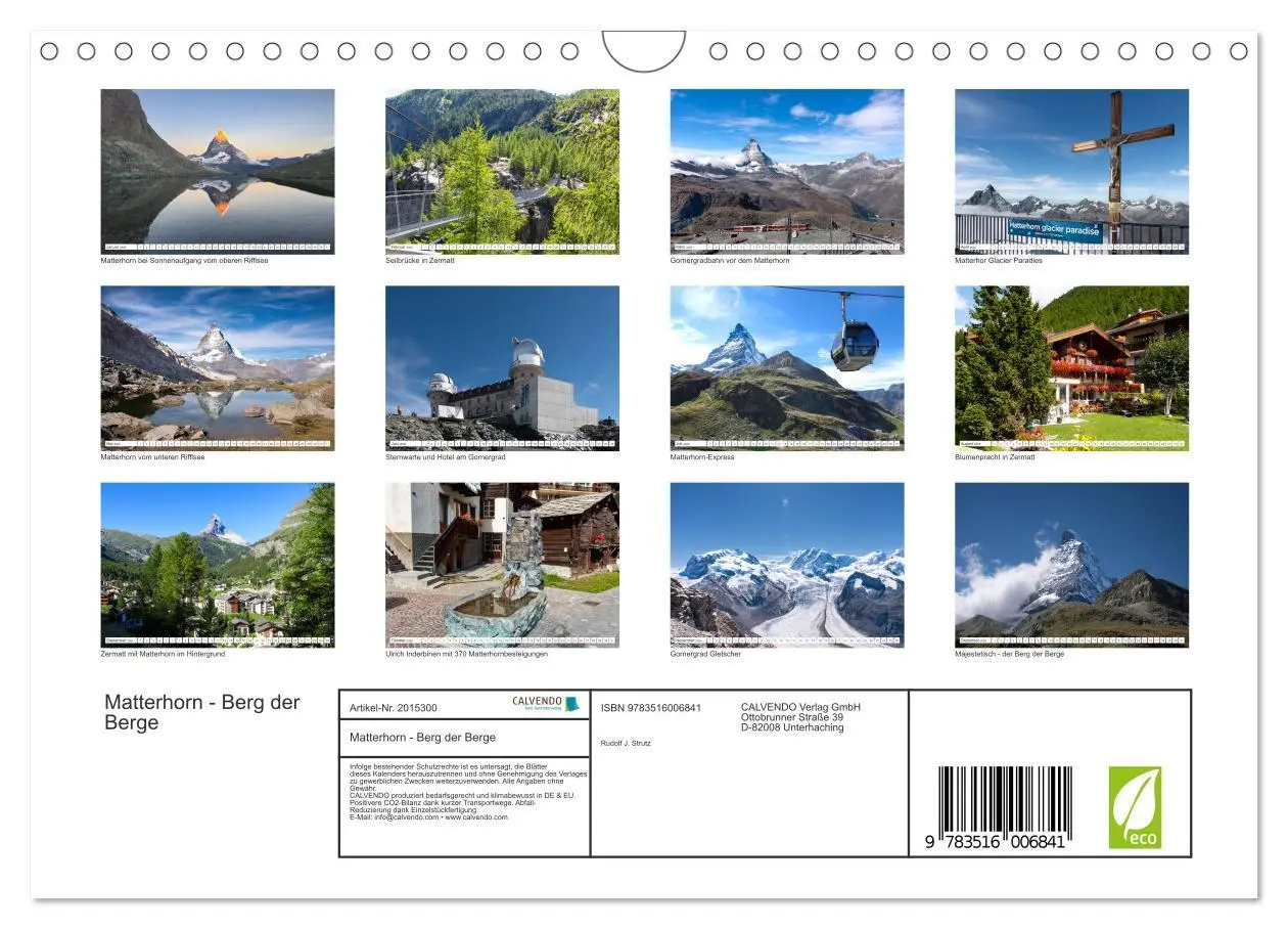 Bild: 9783516006841 | Matterhorn - Berg der Berge (Wandkalender 2026 DIN A4 quer),...