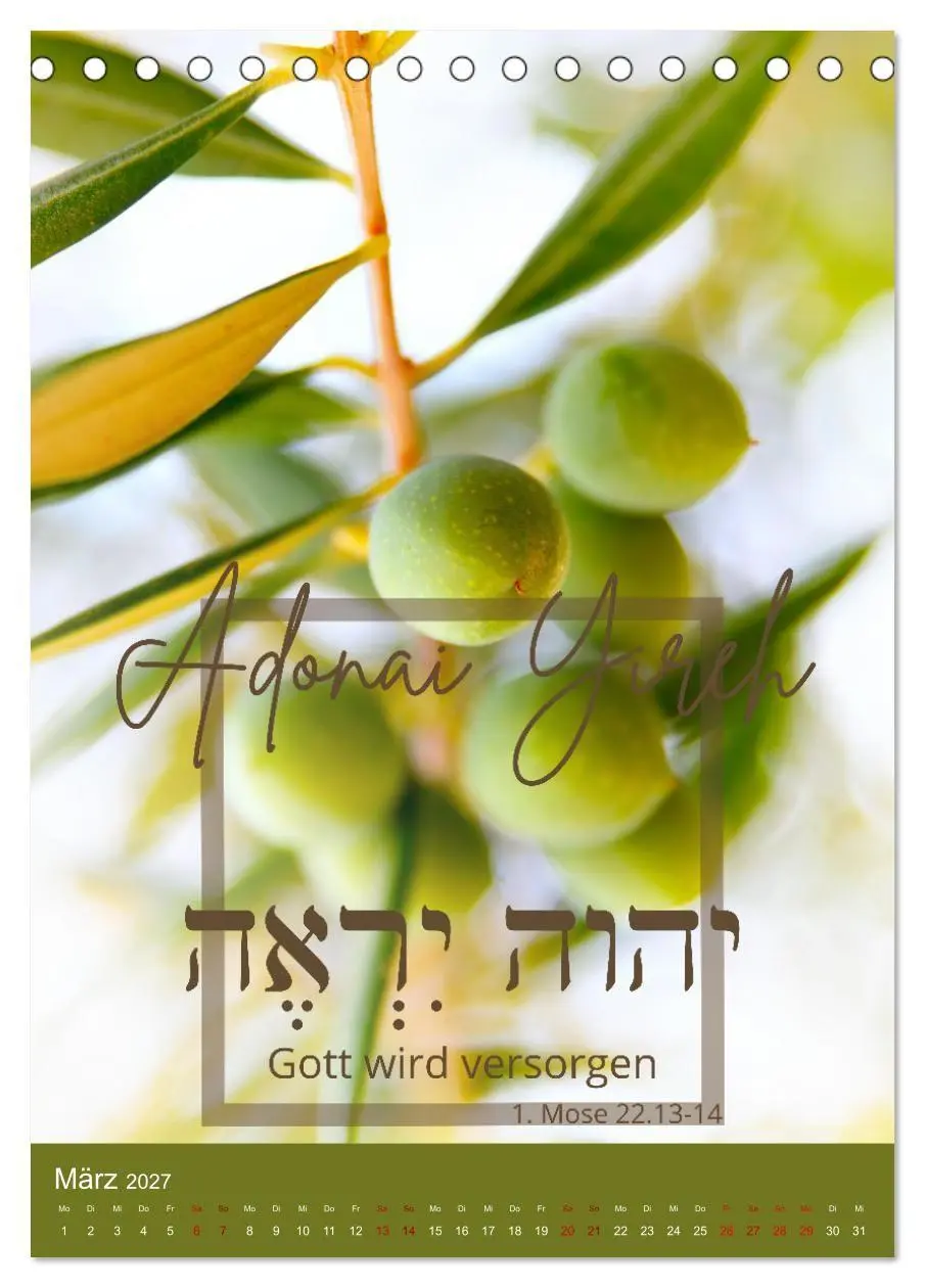 Bild: 9783569406841 | Israel und hebräische Namen Gottes (Tischkalender 2027 DIN A5...