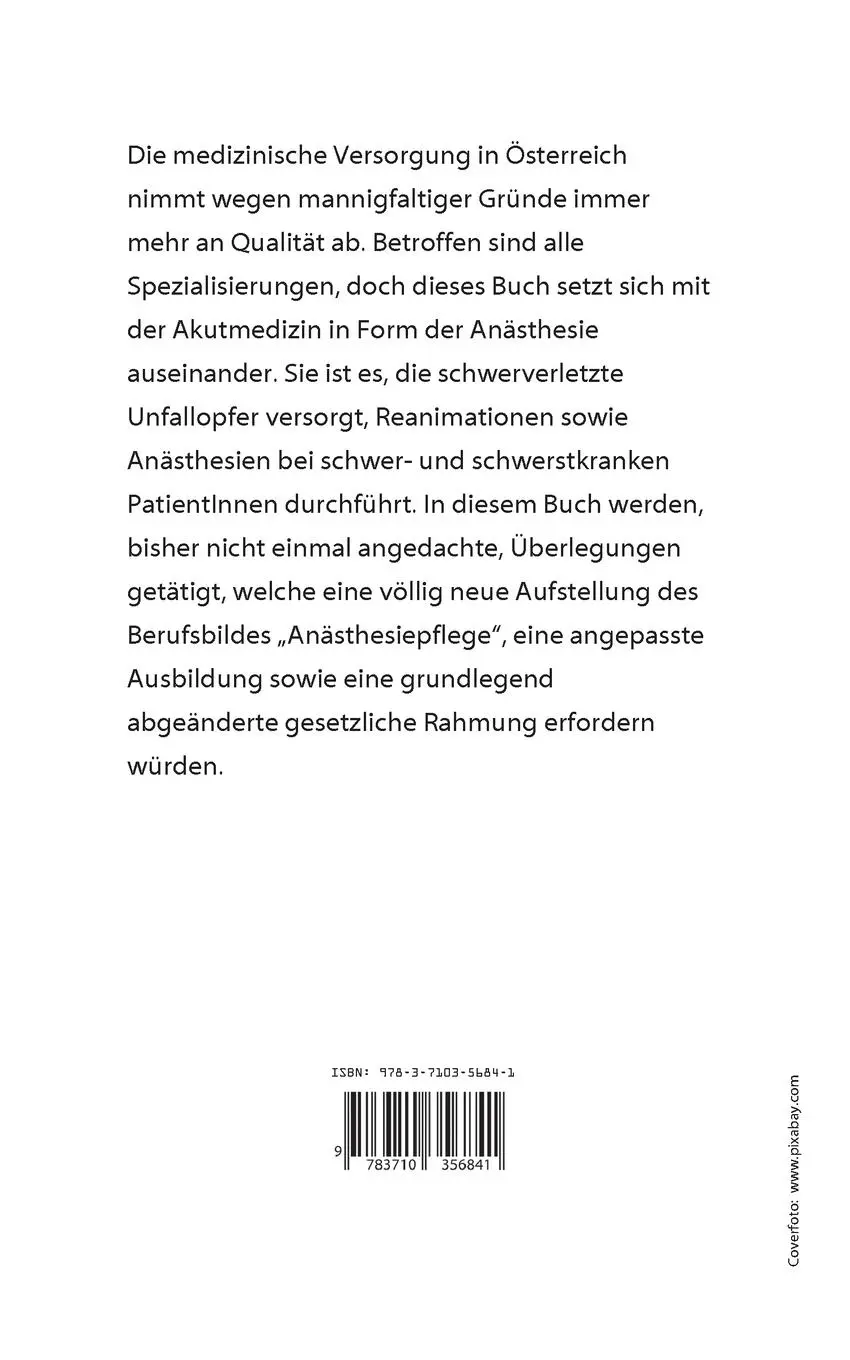 Rückseite: 9783710356841 | Professionalisierung in der Anästhesiepflege | Daniela Schaffer | Buch