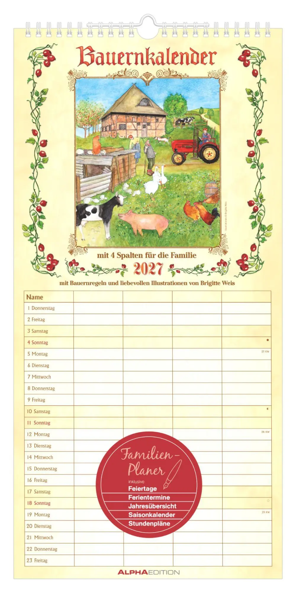 Cover: 4069095016941 | Bauernkalender Familienplaner 2027 | Neumann Verlage GmbH &amp; Co KG