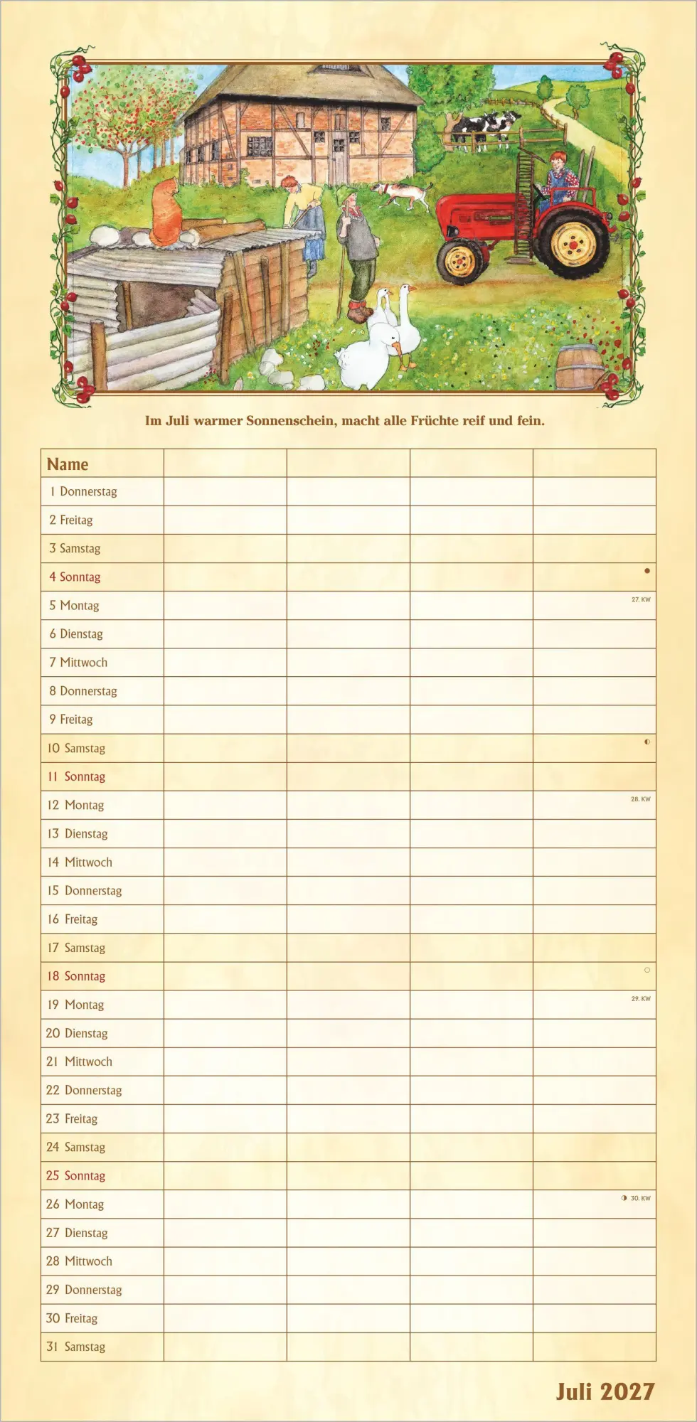 Bild: 4069095016941 | Bauernkalender Familienplaner 2027 | Neumann Verlage GmbH &amp; Co KG