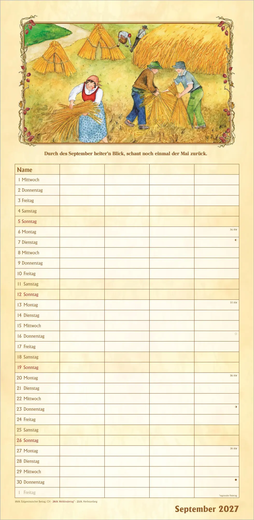 Bild: 4069095016941 | Bauernkalender Familienplaner 2027 | Neumann Verlage GmbH &amp; Co KG