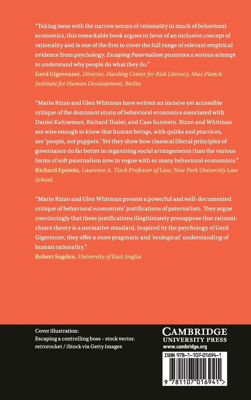 Rückseite: 9781107016941 | Escaping Paternalism | Mario J. Rizzo (u. a.) | Buch | Englisch | 2019
