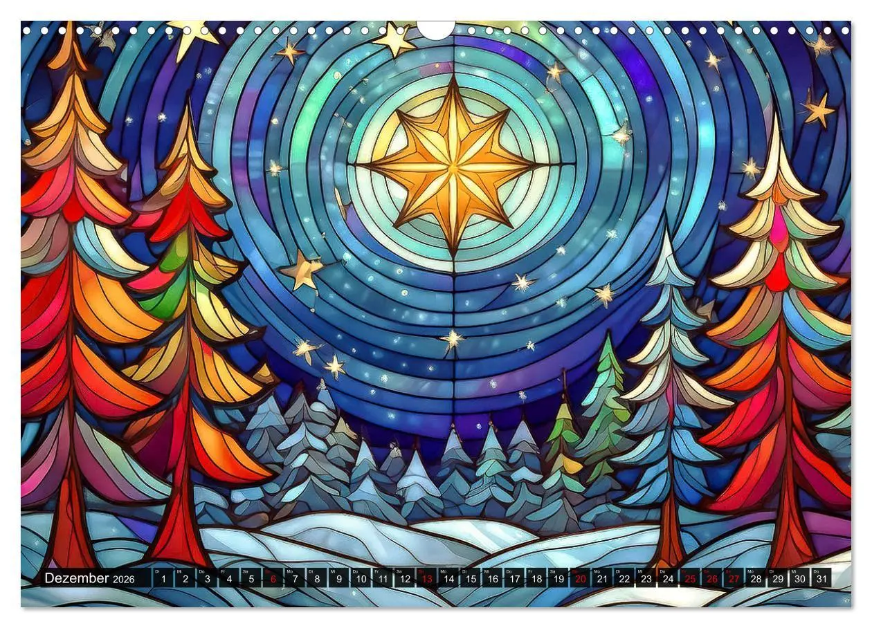 Bild: 9783457386941 | Der Jahreskreis auf Buntglasfenstern (Wandkalender 2026 DIN A3...