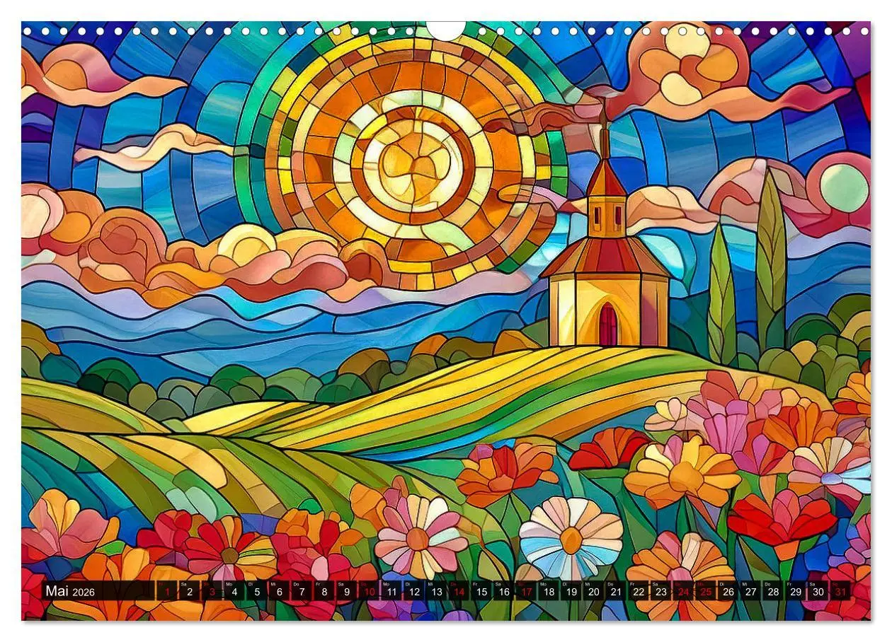 Bild: 9783457386941 | Der Jahreskreis auf Buntglasfenstern (Wandkalender 2026 DIN A3...