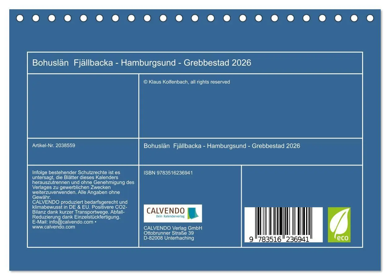 Bild: 9783516236941 | Bohuslän Fjällbacka - Hamburgsund - Grebbestad 2026 (Tischkalender...