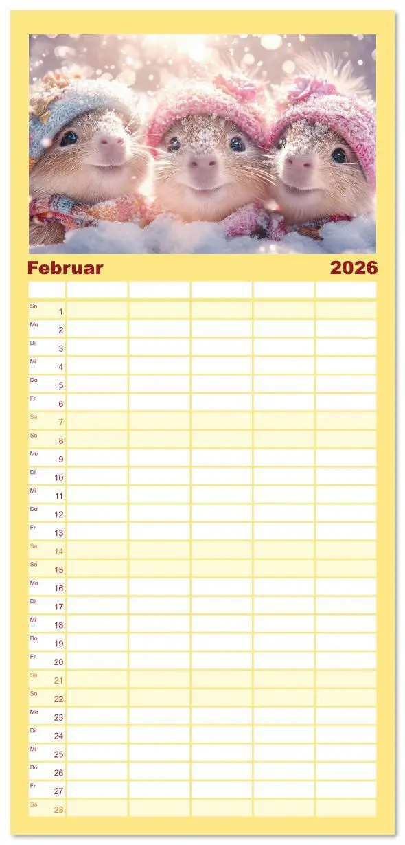 Bild: 9783516616941 | Familienplaner 2026 - Capybara Zeit mit 5 Spalten (Wandkalender, 21...
