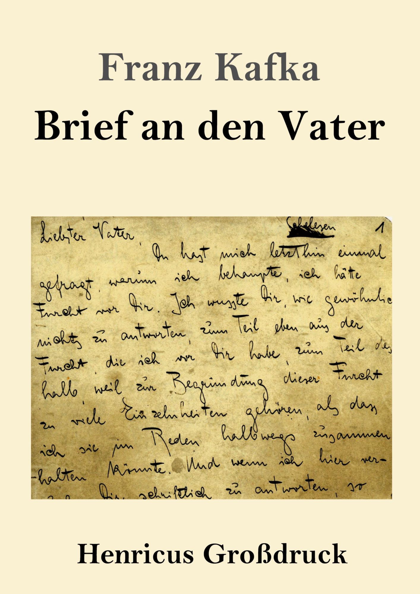 Cover: 9783847826941 | Brief an den Vater (Großdruck) | Franz Kafka | Taschenbuch | Paperback