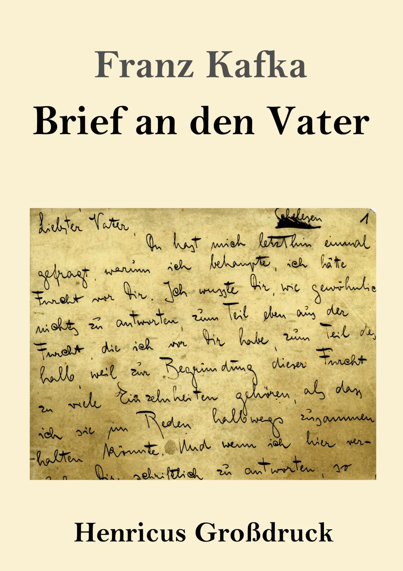 Cover: 9783847826941 | Brief an den Vater (Großdruck) | Franz Kafka | Taschenbuch | Paperback