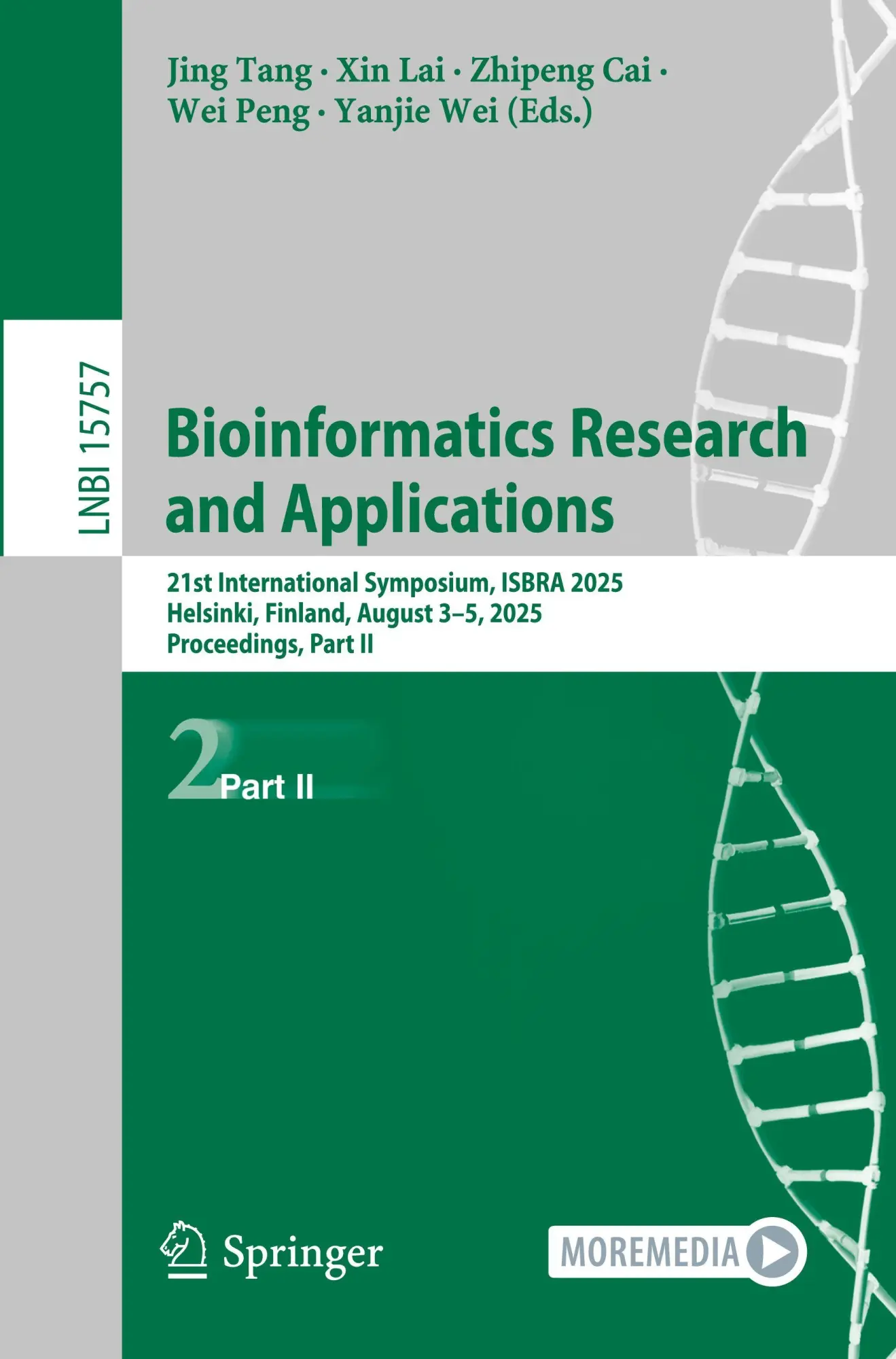 Cover: 9789819506941 | Bioinformatics Research and Applications | Jing Tang (u. a.) | Buch