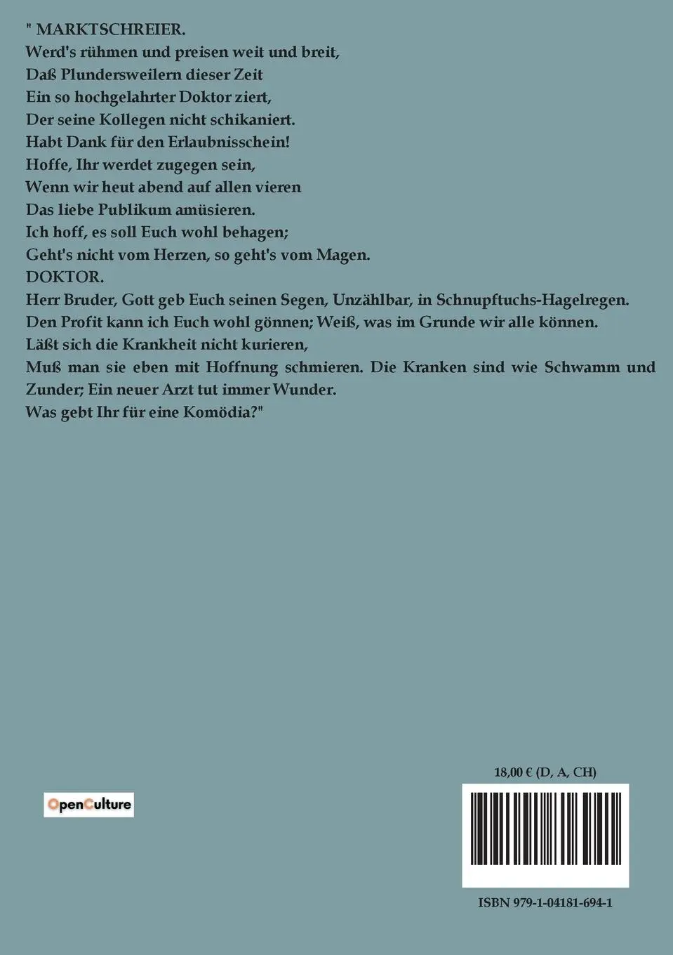 Rückseite: 9791041816941 | Das Jahrmarktsfest zu Plundersweilern | Johann Wolfgang Goethe | Buch