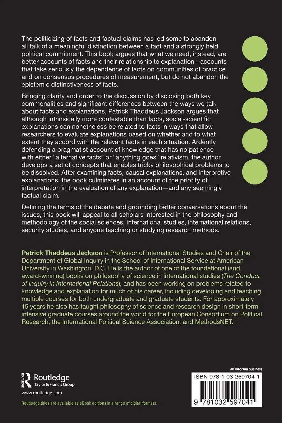 Rückseite: 9781032597041 | Facts and Explanations in International Studies...and beyond | Jackson
